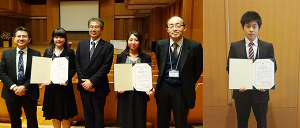 量子線科学専攻博士前期課程1年の杉さん、高山さん、2年の本田さんの3名が日本放射線影響学会第６０回大会で優秀演題発表賞を受賞